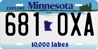 MN license plate 681OXA