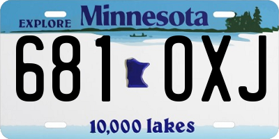 MN license plate 681OXJ