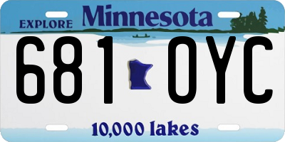 MN license plate 681OYC