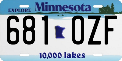 MN license plate 681OZF