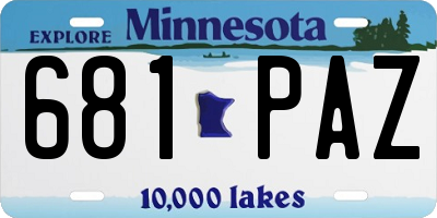 MN license plate 681PAZ