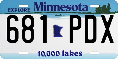 MN license plate 681PDX