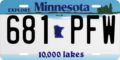 MN license plate 681PFW