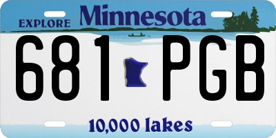 MN license plate 681PGB
