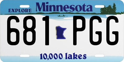 MN license plate 681PGG