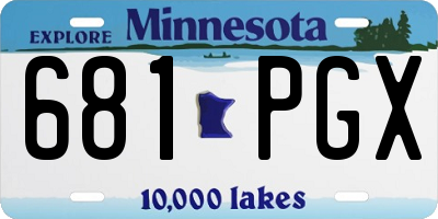 MN license plate 681PGX