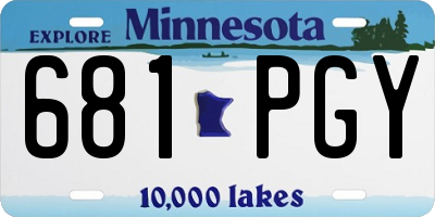 MN license plate 681PGY