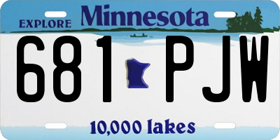 MN license plate 681PJW