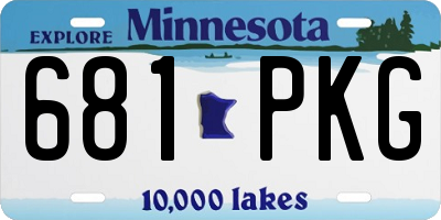 MN license plate 681PKG