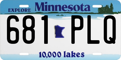 MN license plate 681PLQ