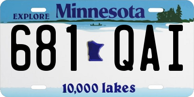 MN license plate 681QAI