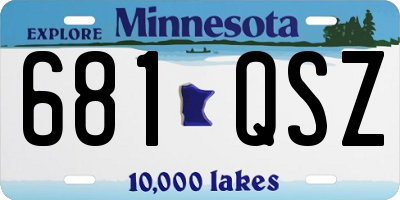 MN license plate 681QSZ