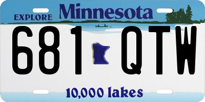 MN license plate 681QTW
