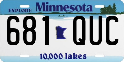 MN license plate 681QUC