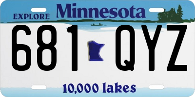 MN license plate 681QYZ