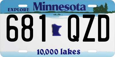 MN license plate 681QZD