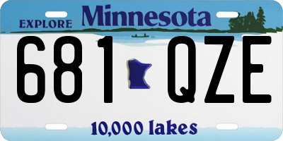 MN license plate 681QZE