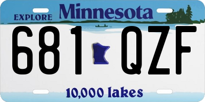 MN license plate 681QZF