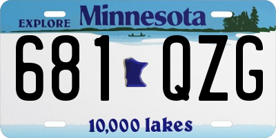MN license plate 681QZG
