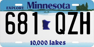 MN license plate 681QZH