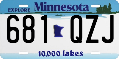 MN license plate 681QZJ