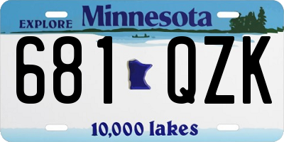 MN license plate 681QZK