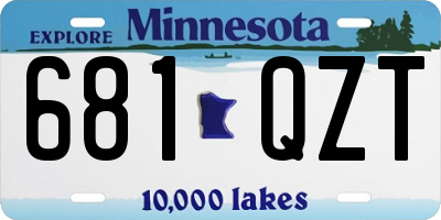 MN license plate 681QZT