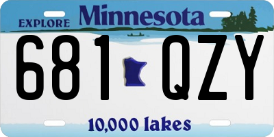 MN license plate 681QZY