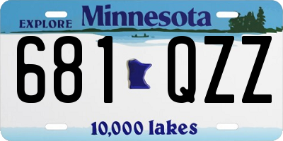 MN license plate 681QZZ