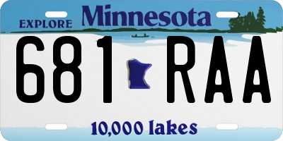 MN license plate 681RAA