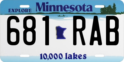 MN license plate 681RAB