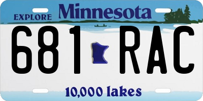 MN license plate 681RAC