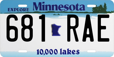 MN license plate 681RAE