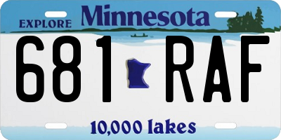 MN license plate 681RAF