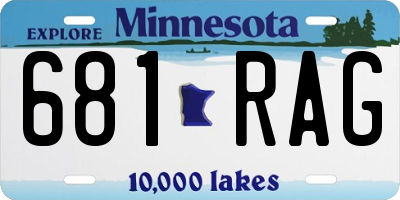 MN license plate 681RAG