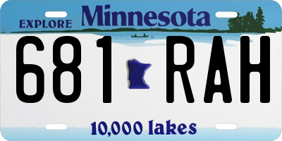 MN license plate 681RAH