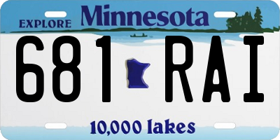 MN license plate 681RAI
