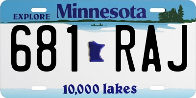 MN license plate 681RAJ