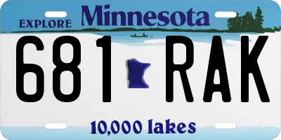 MN license plate 681RAK