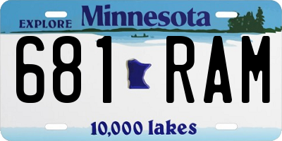 MN license plate 681RAM