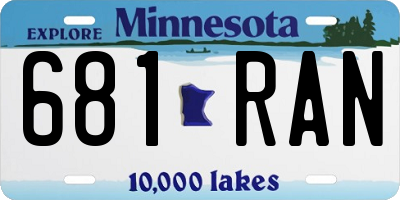 MN license plate 681RAN