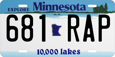 MN license plate 681RAP
