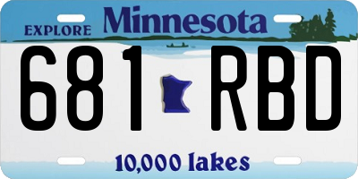 MN license plate 681RBD