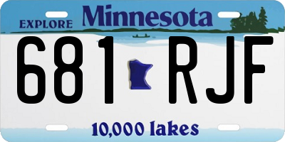 MN license plate 681RJF