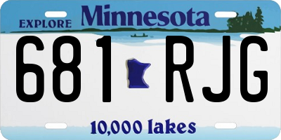 MN license plate 681RJG