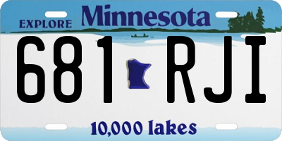 MN license plate 681RJI