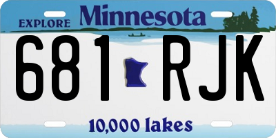 MN license plate 681RJK