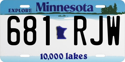 MN license plate 681RJW