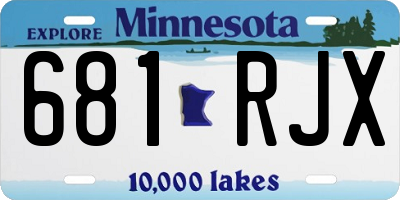 MN license plate 681RJX
