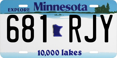MN license plate 681RJY